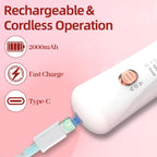 Maniküre Set Elektrisch, USB Wiederaufladbar Pediküre Set Fußpflege Elektrisch Nagelfeile mit 8 Aufsätze, LED-Licht, Nagelpflege für Schöne Hände und Füße, (Weiß, Roségold) MJQ005