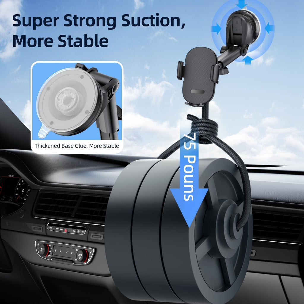 Soporte mejorado para teléfono de coche, rotación de 360°, con succión súper fuerte, soporte de teléfono para salpicadero/parabrisas/ventilación de aire, soporte de teléfono para todos los