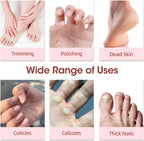 Maniküre Set Elektrisch, USB Wiederaufladbar Pediküre Set Fußpflege Elektrisch Nagelfeile mit 8 Aufsätze, LED-Licht, Nagelpflege für Schöne Hände und Füße, (Weiß, Roségold) MJQ005