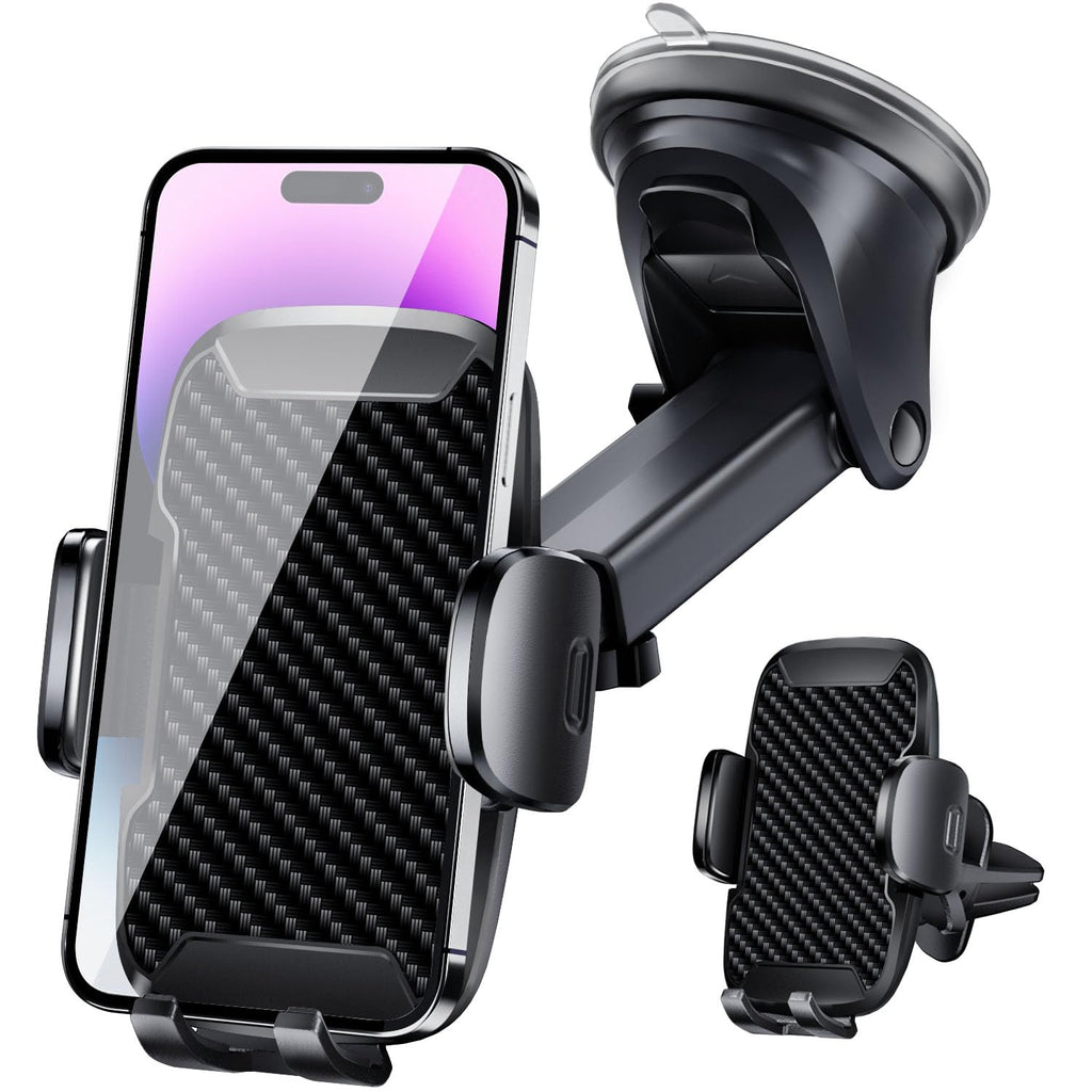Car Phone Holder, Car Phone Mount 360° Rotation, Upgraded Version with Strong Suction Power, Phone Cradle for Dashboard/Windscreen/Air Vent, Phone Holder for all 4.0''-7.0'' Phones
