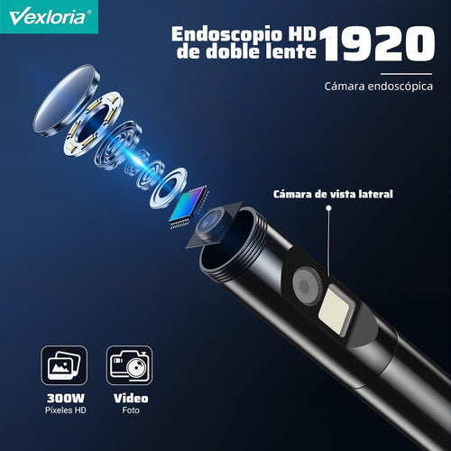 Endoscope Inspection Camera, 1920P HD Endoscopic Camera, Endoscope for Mobile with 8 LED Lights 7.9 mm Probe, IP68 Waterproof Pipe Inspection Camera for Android, iPhone (5 M)
