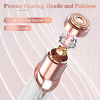 Facial Hair Remover for Women, Face Hair Trimmer, Rechargeable Women's Facial Shaver, Painless Lady Shavers for Women for Face Hair, Upper Lips, Peach Fuzz, Bikini Body-White