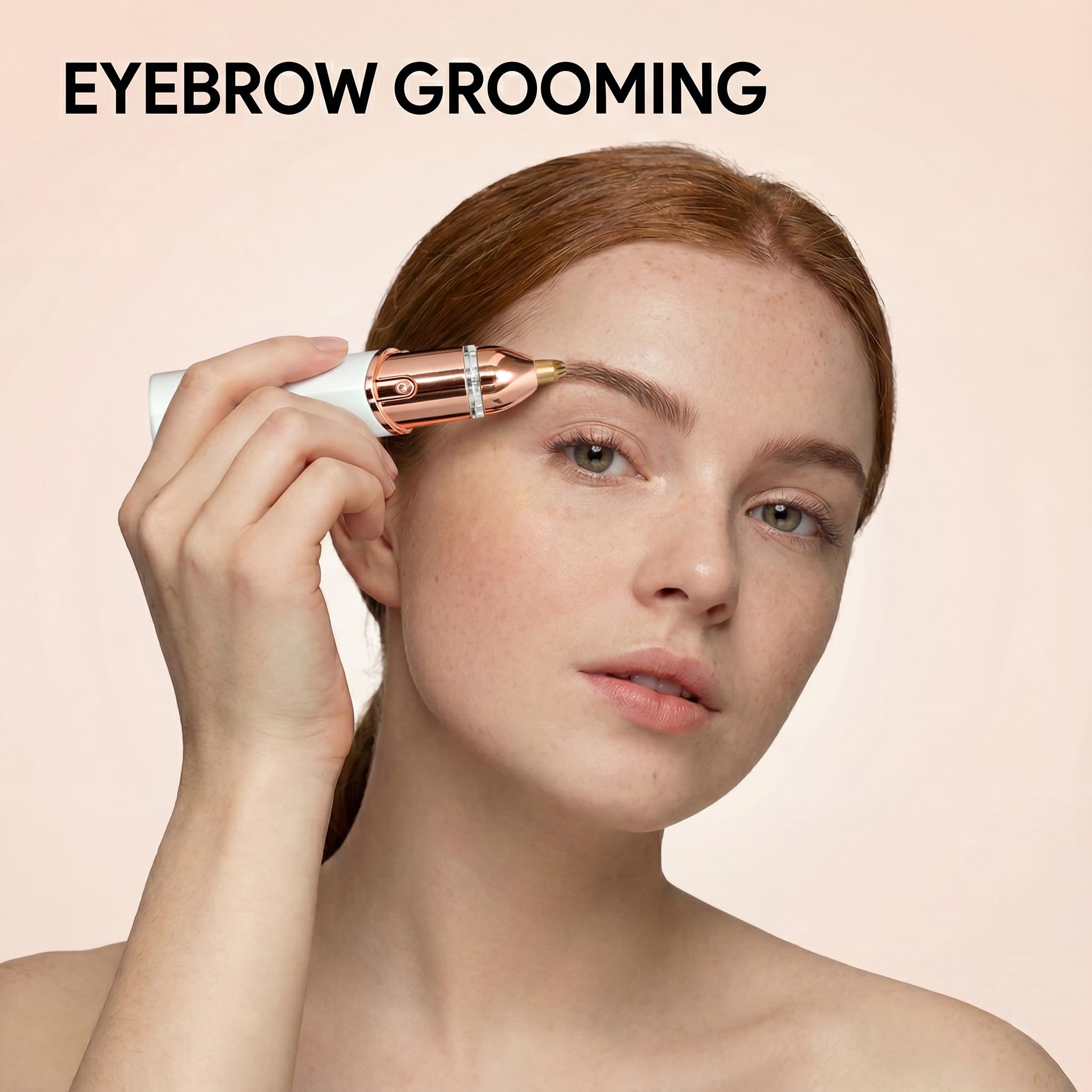 2-in-1 Women's Eyebrow Trimmer & Facial Hair Remover with LED Light - Professional Painless Precision Grooming Tool for Eyebrows, Upper Lip & Face