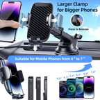 Car Phone Holder, Car Phone Mount 360° Rotation, Upgraded Version with Strong Suction Power, Phone Cradle for Dashboard/Windscreen/Air Vent, Phone Holder for all 4.0''-7.0'' Phones