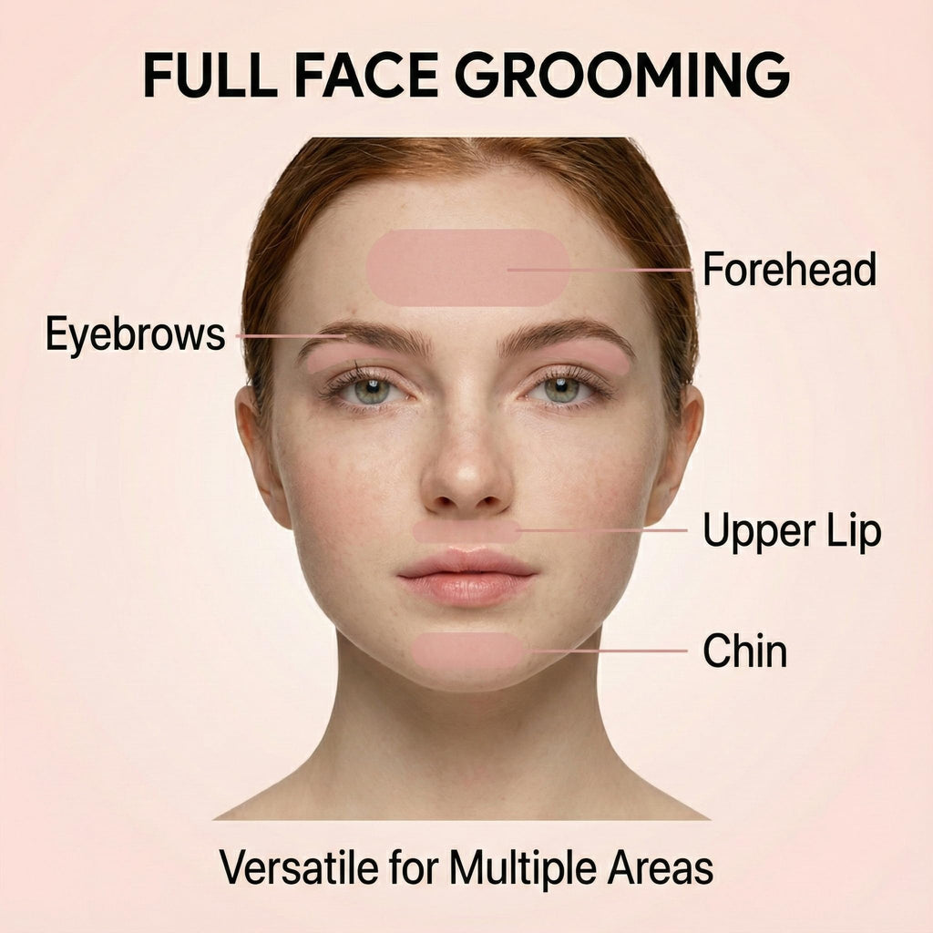 Rasuradora Facial Mujer Recortadora de Cejas Electrica, Afeitadora Eléctrica 2 en 1 Para El Rostro con Luz LED, Barbilla, Mejillas y Cejas Regalo Mujer