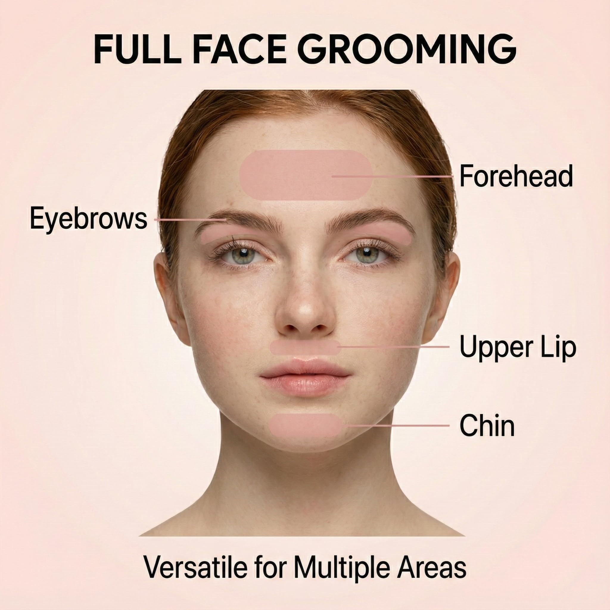 2-in-1 Women's Eyebrow Trimmer & Facial Hair Remover with LED Light - Professional Painless Precision Grooming Tool for Eyebrows, Upper Lip & Face