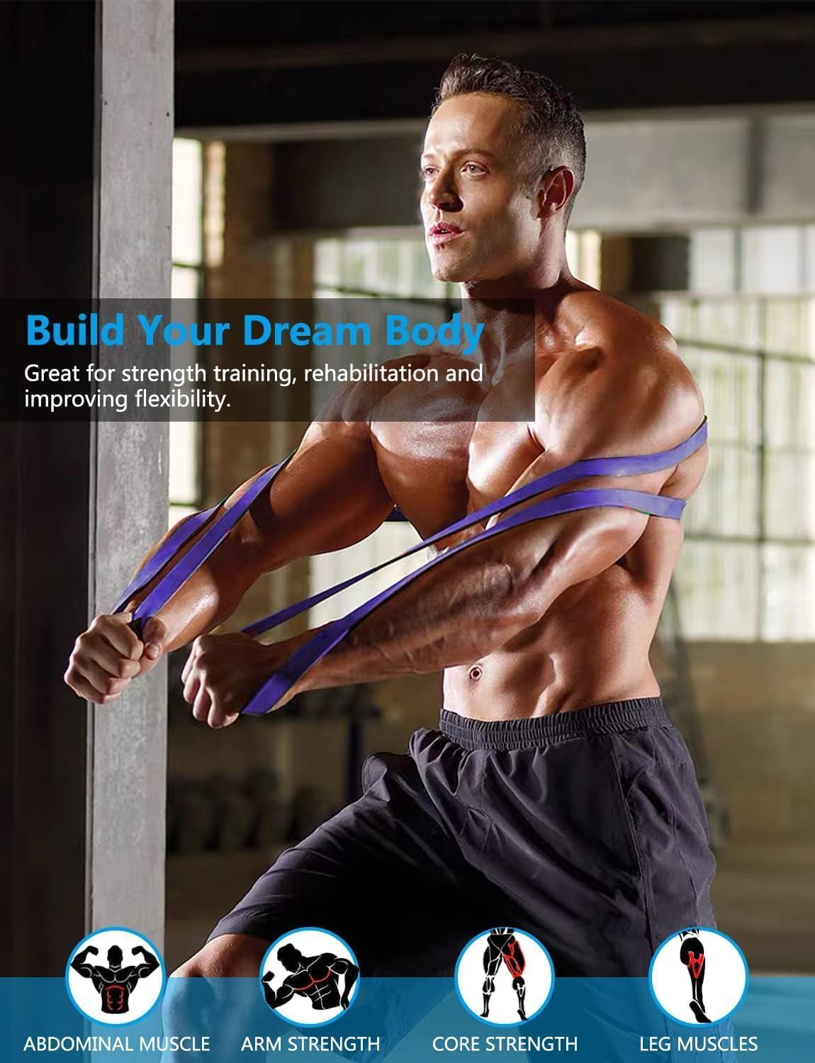 Resistance Bands, 5 Levels Resistance Pull Up Bands Set with Door Anchor, Handles, Pull Up Assistance Bands for Calisthenics, Bodyweight Training, Muscle Toning, Yoga, Stretch Mobility