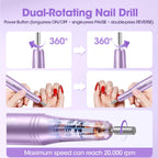 Electric Nail File, Cordless Nail Drill, Pedicure Sets for Feet, Nail Drill, Electric Nail File for Gel/Acrylic Nails and Hard Cuticles