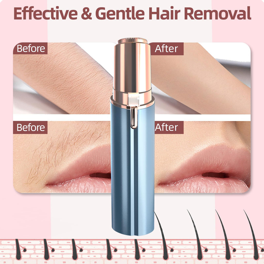 Facial Hair Remover for Women, Face Hair Trimmer with Two Replacement Blades, Rechargeable Women's Facial Shaver, Painless Lady Shavers for Women for Face Hair