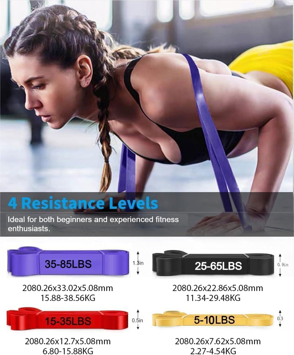 Juego De Bandas De Resistencia para Hombres Y Mujeres | Bandas De Dominadas para Fitness, Crossfit, Gimnasio Y Yoga