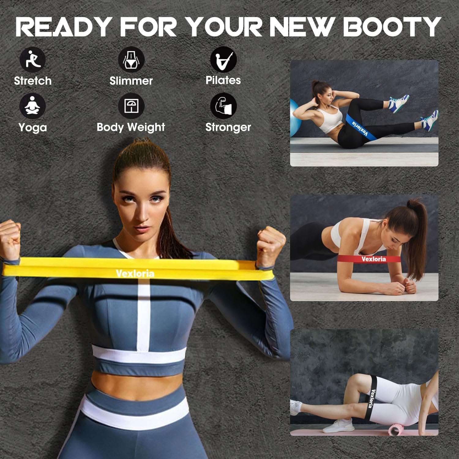 Resistance Bands, Exercise Band Set of Five with Five Resistance Levels, Resistance Band Women with Carrying Case, Resistance Bands Set Men for Home, Gym, Yoga, Training