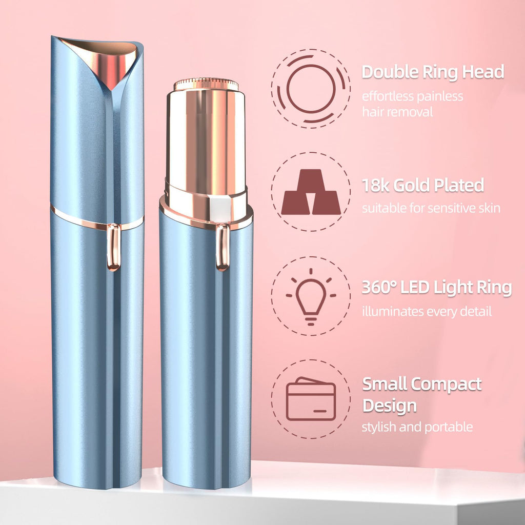 Facial Hair Remover for Women, Face Hair Trimmer with Two Replacement Blades, Rechargeable Women's Facial Shaver, Painless Lady Shavers for Women for Face Hair