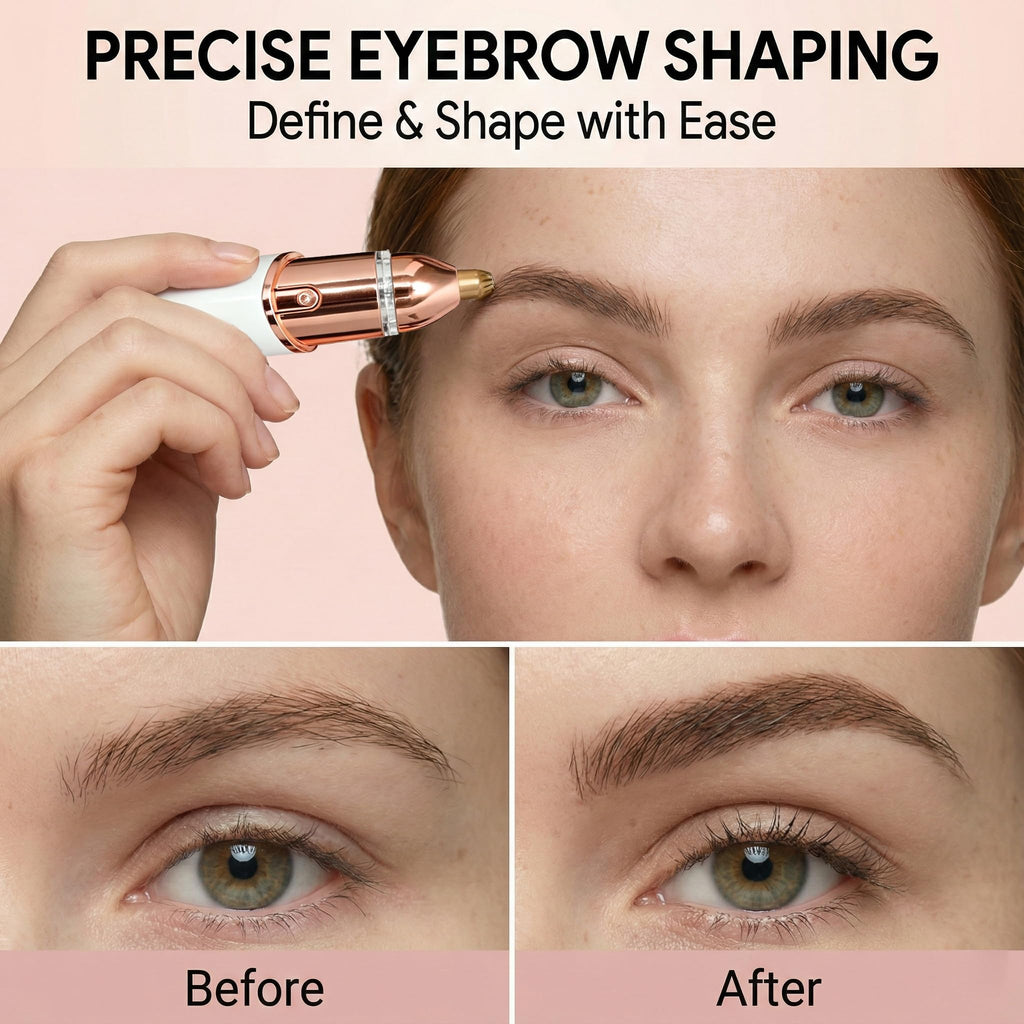 Rasuradora Facial Mujer Recortadora de Cejas Electrica, Afeitadora Eléctrica 2 en 1 Para El Rostro con Luz LED, Barbilla, Mejillas y Cejas Regalo Mujer