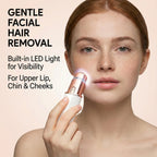 Rasuradora Facial Mujer Recortadora de Cejas Electrica, Afeitadora Eléctrica 2 en 1 Para El Rostro con Luz LED, Barbilla, Mejillas y Cejas Regalo Mujer