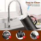 Elektrischer Milchaufschäumer 4-in-1, automatischer Milchaufschäumer 580 ml, leiser Betrieb, für heißen und kalten Milchaufschäumer, großes Fassungsvermögen, für Latte Macchiato, Kaffee und Schokolade HE2 (Schwarz) 