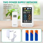 EstacióN MeteorolóGica InaláMbrica Con Sensor Exterior, Radio Reloj Digital Dcf, TermóMetro De Interior, HigróMetro De Interior, Pronosticador Del Tiempo, Actualizar VersióN Blanco