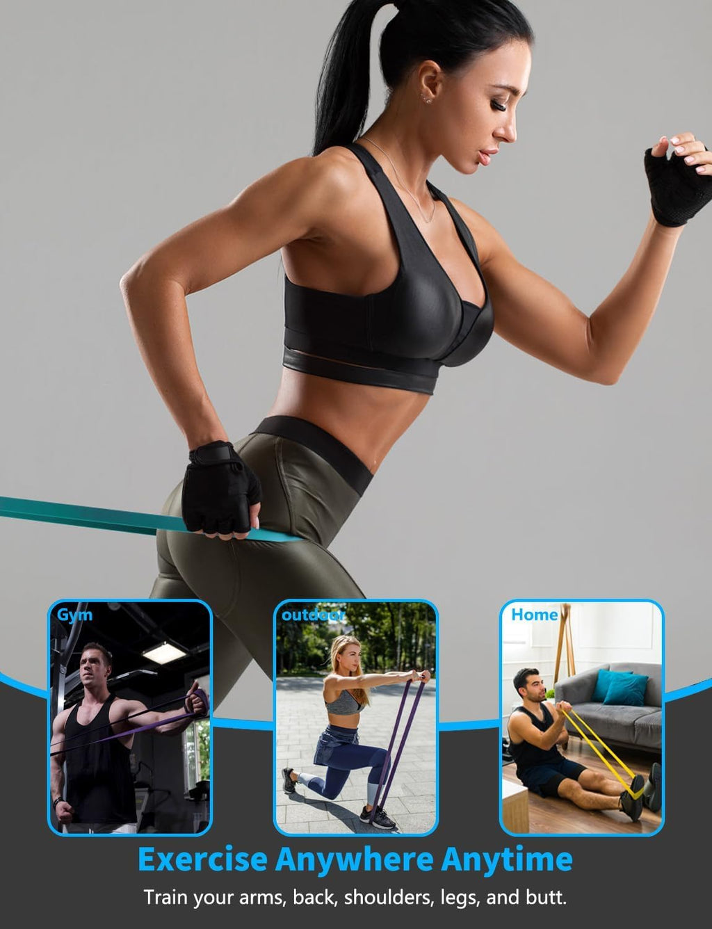 Resistance Bands, 5 Levels Resistance Pull Up Bands Set with Door Anchor, Handles, Pull Up Assistance Bands for Calisthenics, Bodyweight Training, Muscle Toning, Yoga, Stretch Mobility