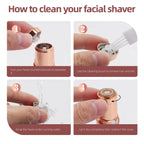 Facial Hair Remover for Women, Face Hair Trimmer with Two Replacement Blades, Rechargeable Women's Facial Shaver, Painless Lady Shavers for Women for Face Hair