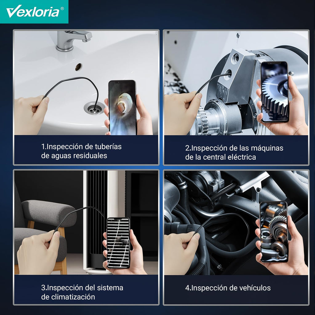 Caméra d'inspection endoscopique, caméra endoscopique HD 1920p, endoscope pour mobile avec sonde de 7,9 mm et 8 LED, caméra d'inspection de canalisations étanche IP68 pour Android et iPhone (5 m) 