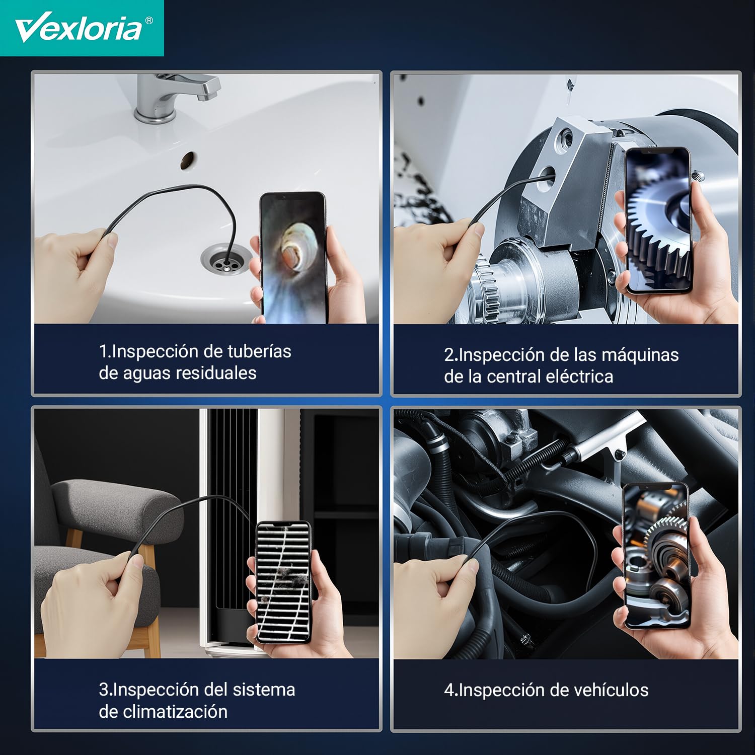 Caméra d'inspection endoscopique, caméra endoscopique HD 1920p, endoscope pour mobile avec sonde de 7,9 mm et 8 LED, caméra d'inspection de canalisations étanche IP68 pour Android et iPhone (5 m) 